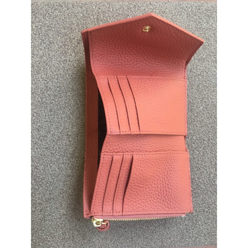 Женский кожаный кошелек Ellie персиковый - 5 фото