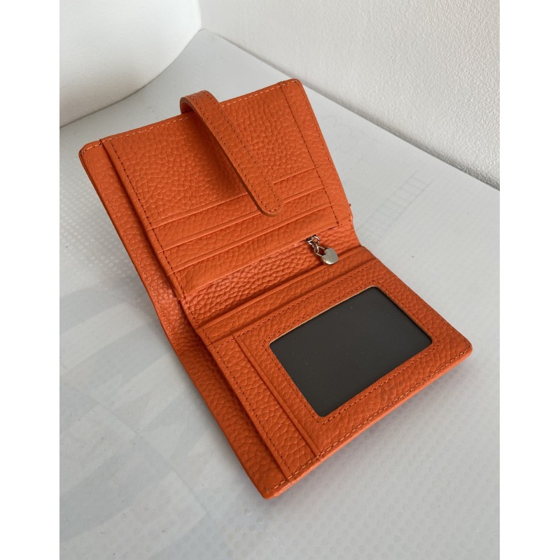 Жіночий шкіряний гаманець Annie помаранчевий - 7 фото