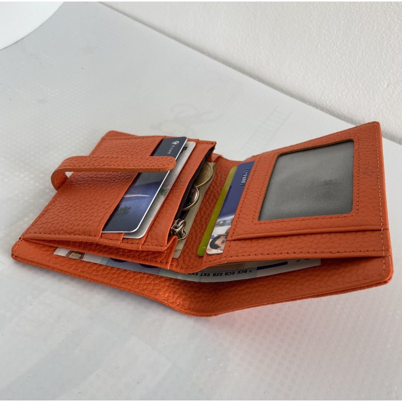 Женский кожаный кошелек Annie оранжевый - 8 фото