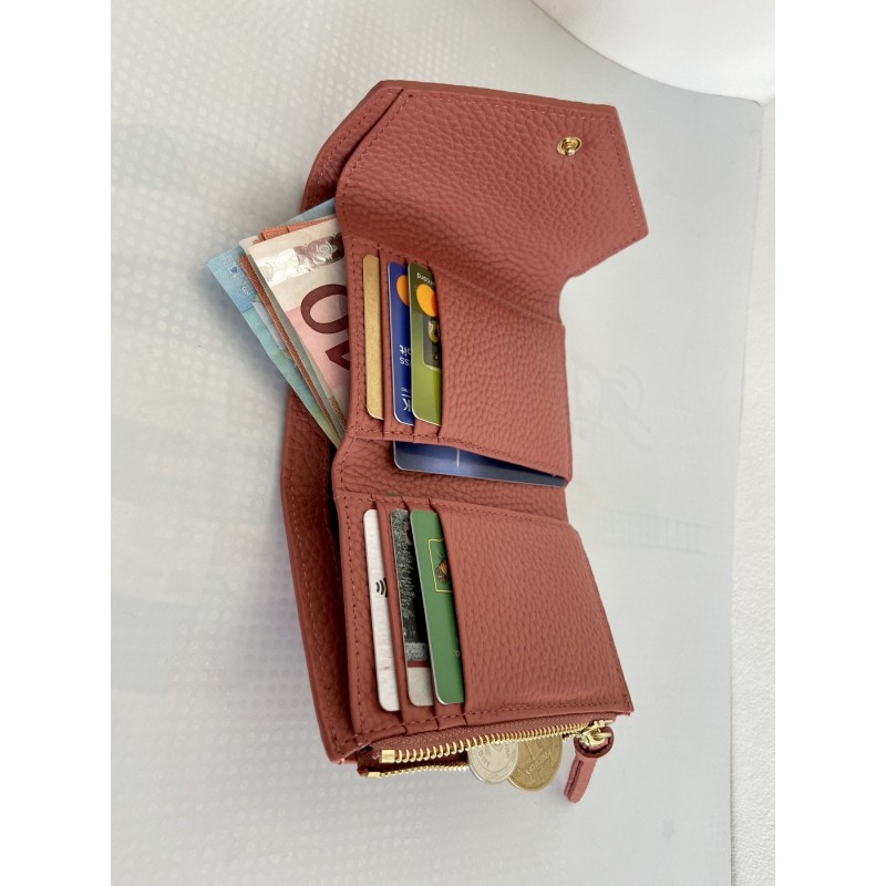 Жіночий шкіряний гаманець Ellie персиковий - 6 фото