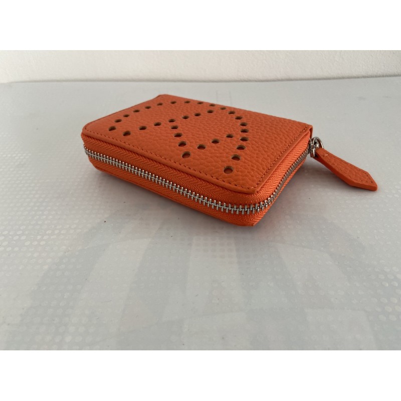 Женский кожаный кошелек на молнии Diane оранжевый - 7 фото