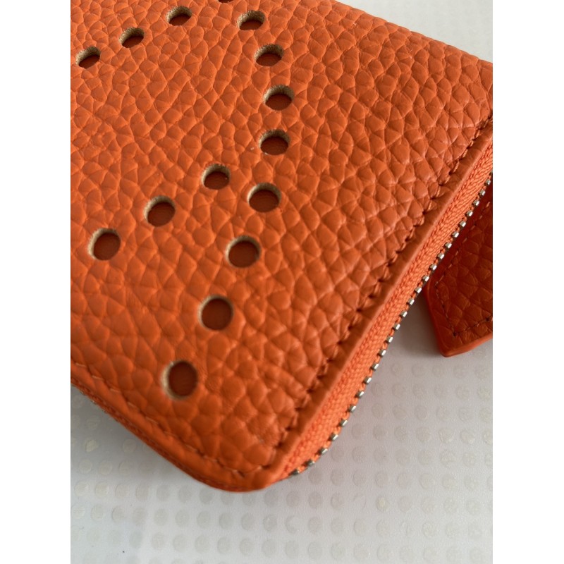 Женский кожаный кошелек на молнии Diane оранжевый - 8 фото
