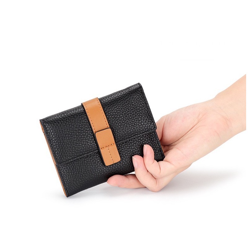 Жіночий шкіряний гаманець Kelly чорний - 1 фото