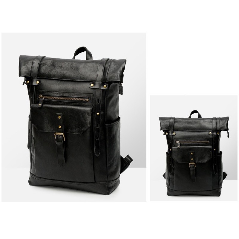 Чоловічий шкіряний рюкзак Frederick чорний - 1 фото