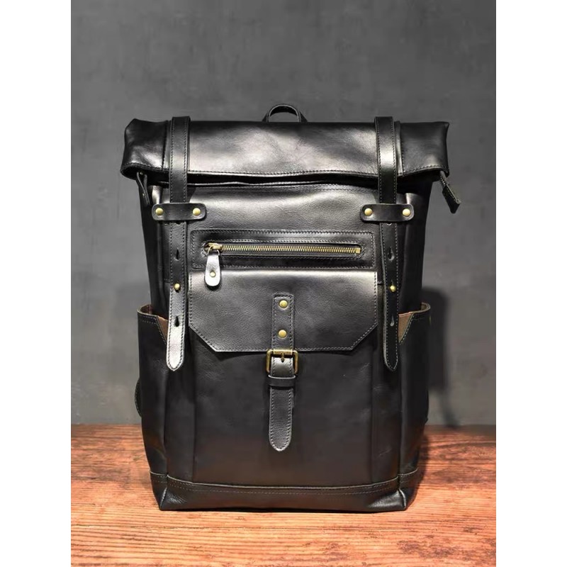 Чоловічий шкіряний рюкзак Frederick чорний - 3 фото