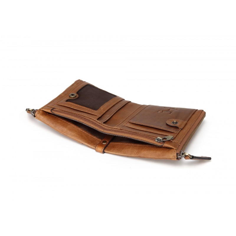 Чоловічий шкіряний гаманець Corrida світло-коричневий - 4 фото