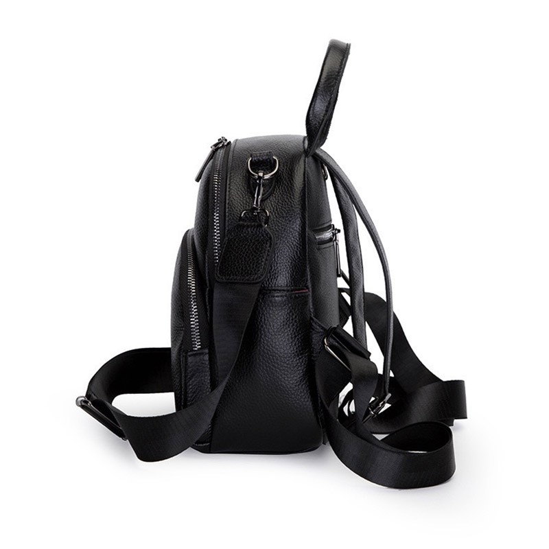 Жіночий шкіряний рюкзак Glory чорний - 5 фото