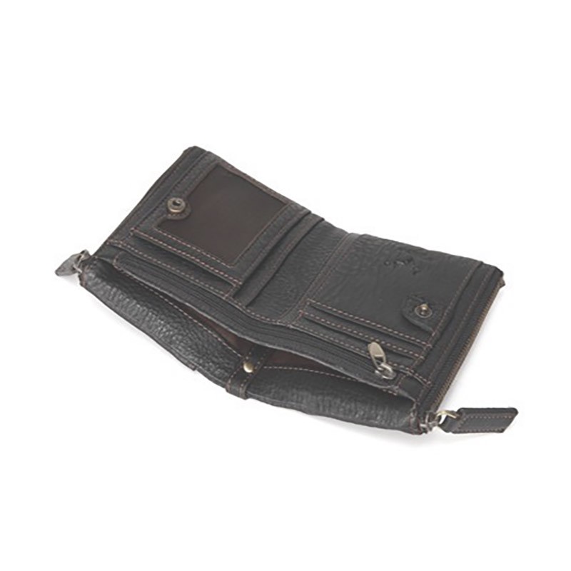 Чоловічий шкіряний гаманець Corrida чорний - 6 фото