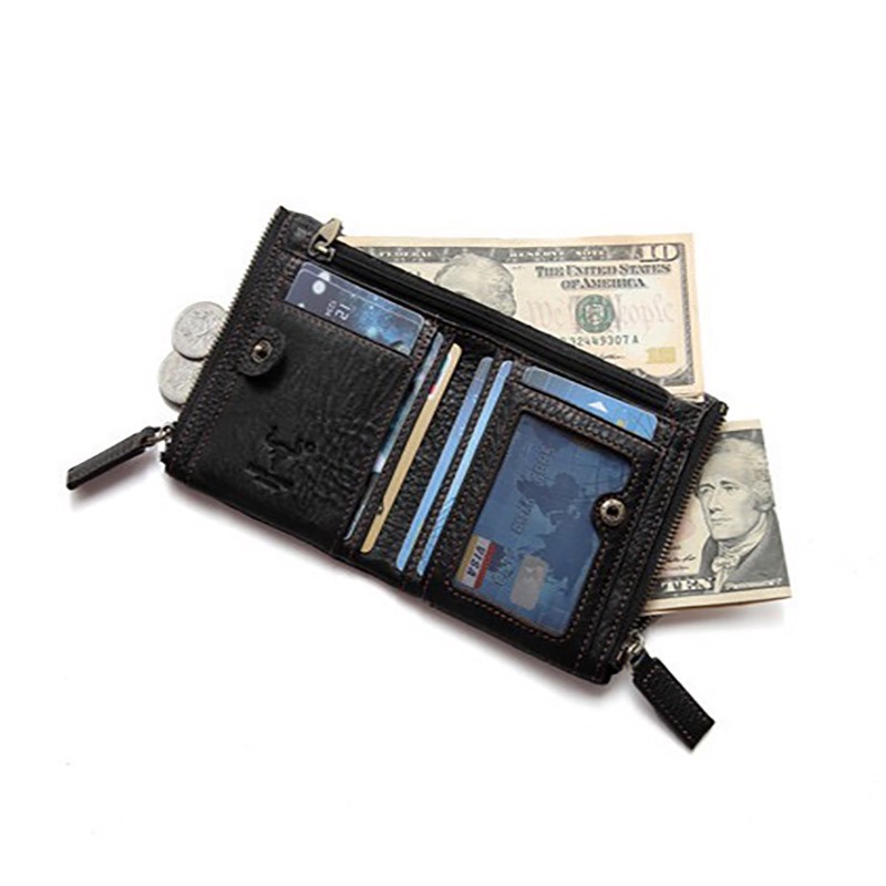 Чоловічий шкіряний гаманець Corrida чорний - 7 фото
