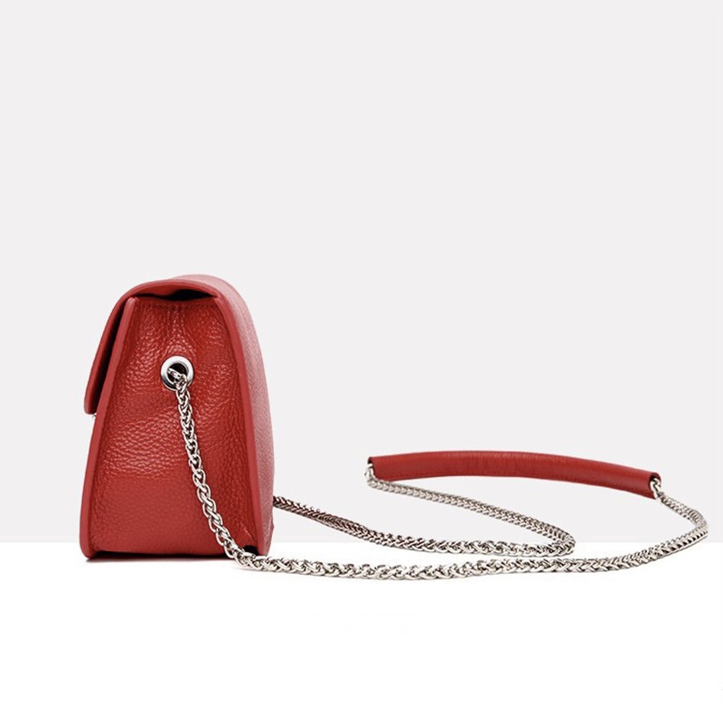 Женская кожаная сумка-клатч Erin красная - 3 фото