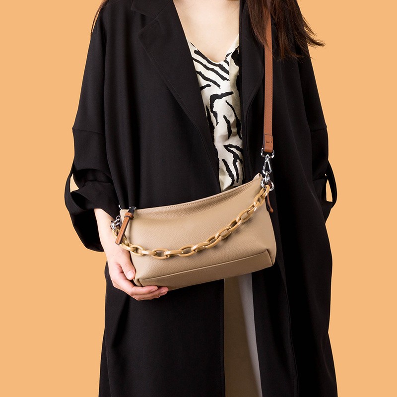 Жіноча шкіряна сумка через плече Molly світло-коричнева - 2 фото