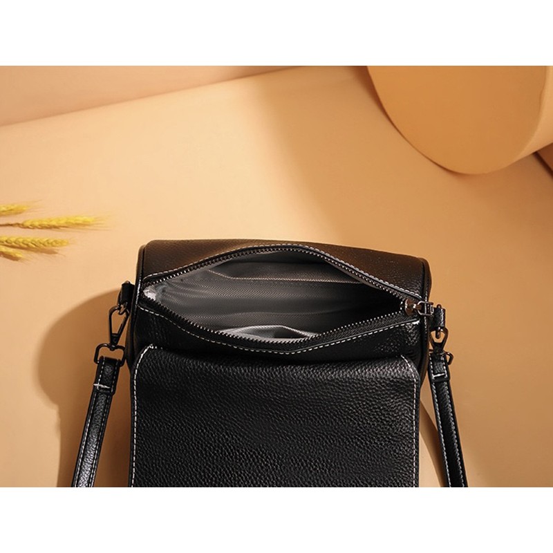 Женская кожаная сумка-клатч Alison черная - 3 фото