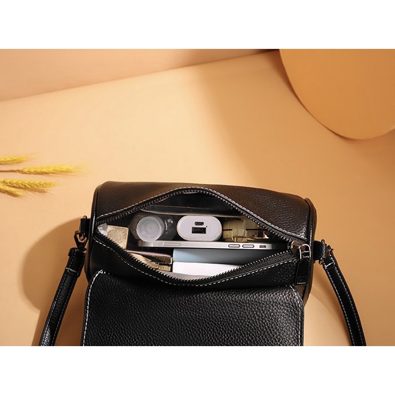 Жіноча шкіряна сумка-клатч Alison чорна - 4 фото