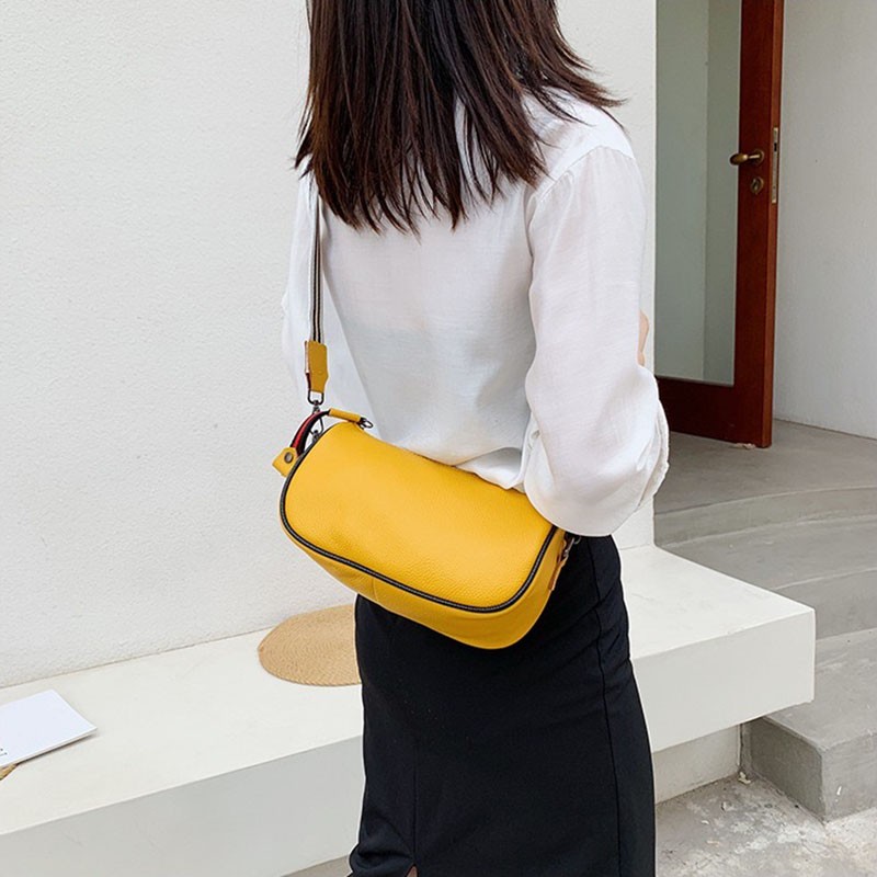 Жіноча шкіряна сумка Alice жовта - 4 фото