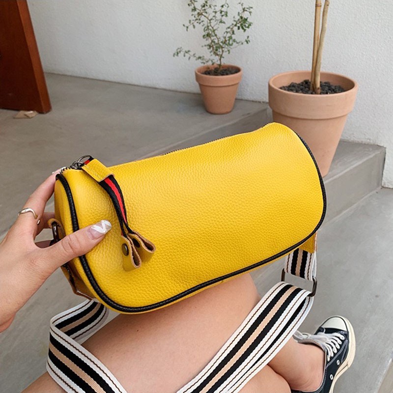 Жіноча шкіряна сумка Alice жовта - 5 фото