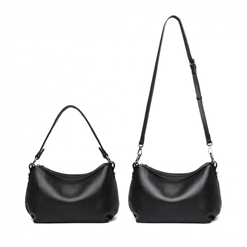 Женская кожаная сумка Caroline черная - 1 фото