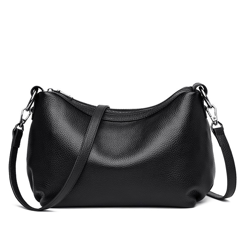Жіноча шкіряна сумка Caroline чорна - 2 фото