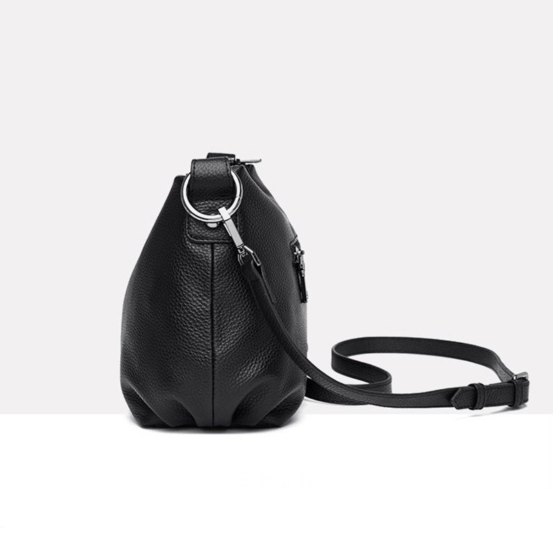 Жіноча шкіряна сумка Caroline чорна - 3 фото
