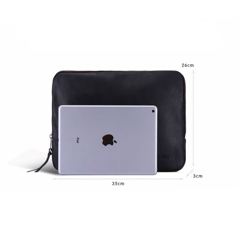 Кожаный чехол сумка для ноутбука и планшета Felix черный - 2 фото
