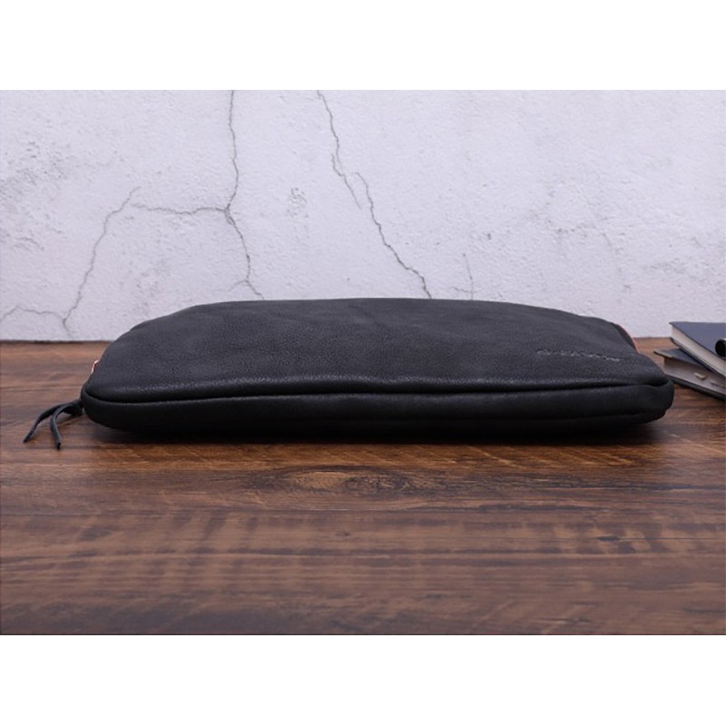 Кожаный чехол сумка для ноутбука и планшета Felix черный - 8 фото