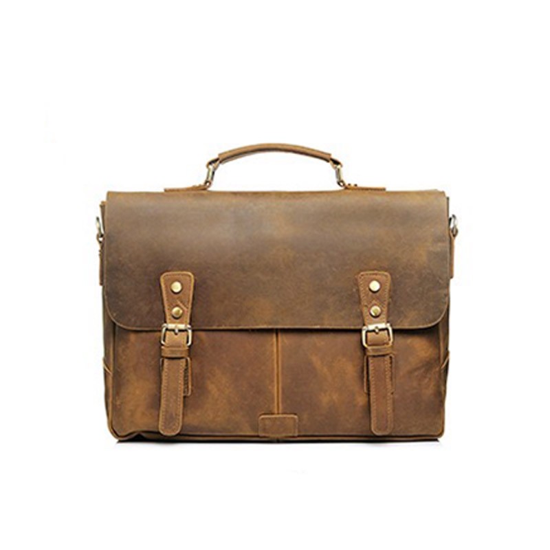 Чоловічий шкіряний портфель Bernard коричневий - 3 фото