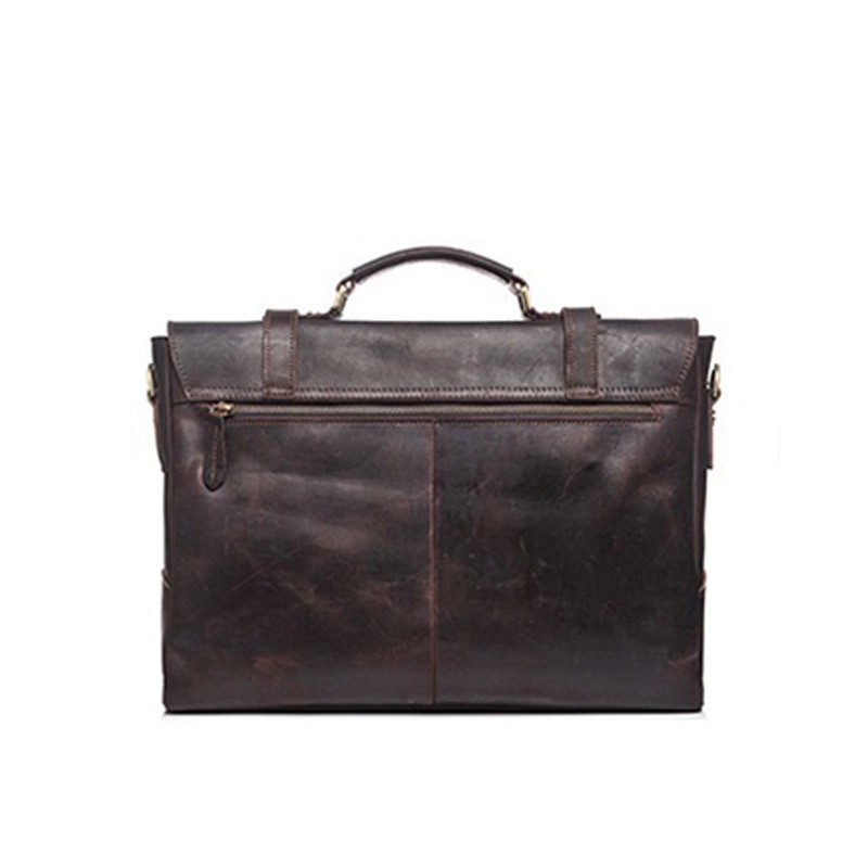 Чоловічий шкіряний портфель Benjamin темно-коричневий - 2 фото
