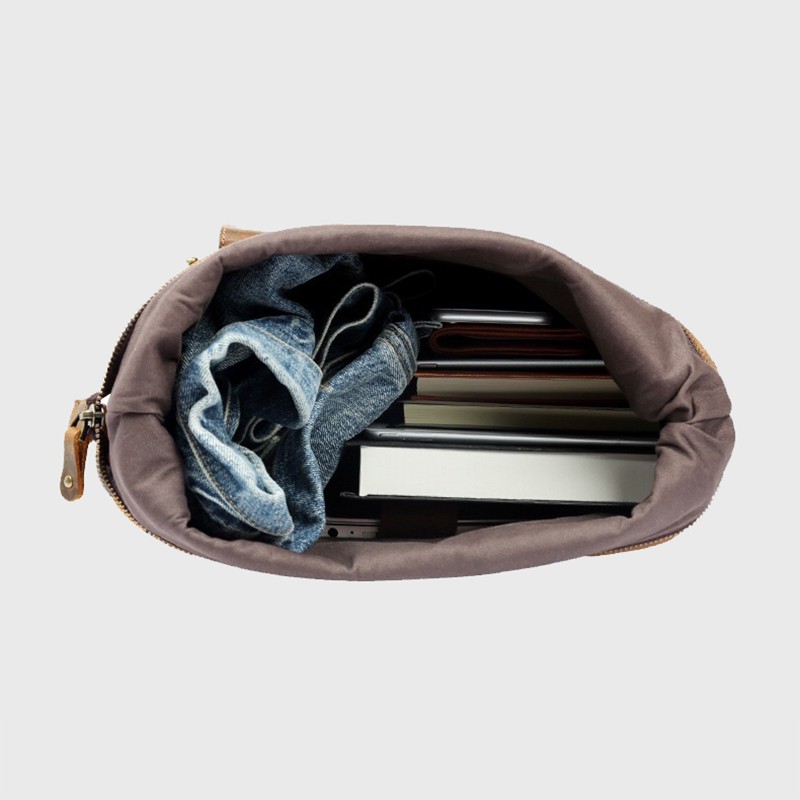 Мужской кожаный рюкзак Frederick коричневый - 7 фото