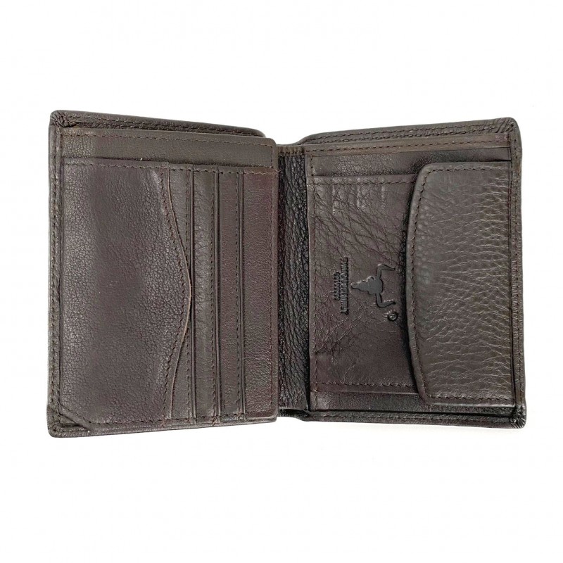 Чоловічий шкіряний гаманець Bull темно-коричневий - 2 фото