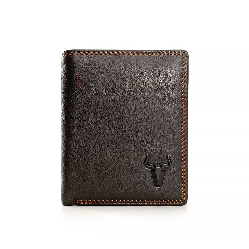 Мужской кожаный кошелек Bull темно-коричневый фото