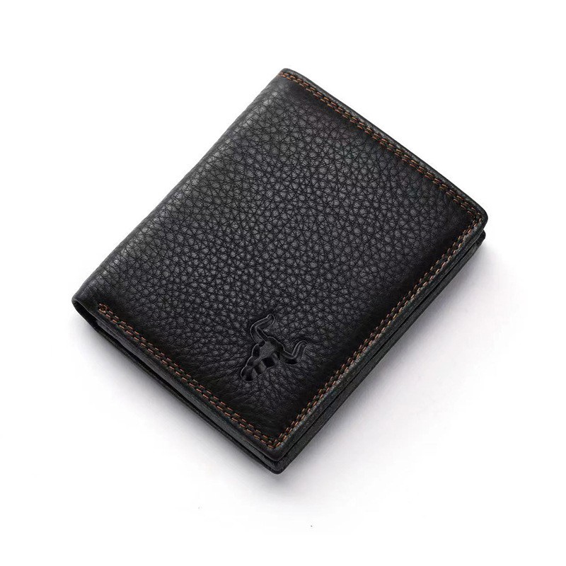 Чоловічий шкіряний гаманець Bull чорний - 1 фото