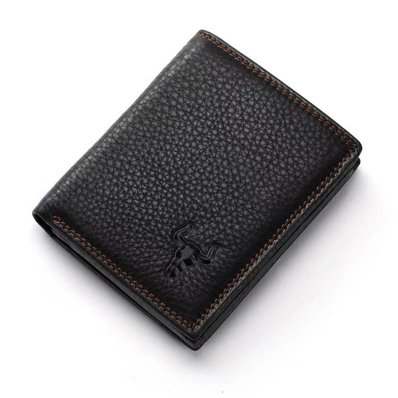 Чоловічий шкіряний гаманець Bull чорний - 4 фото