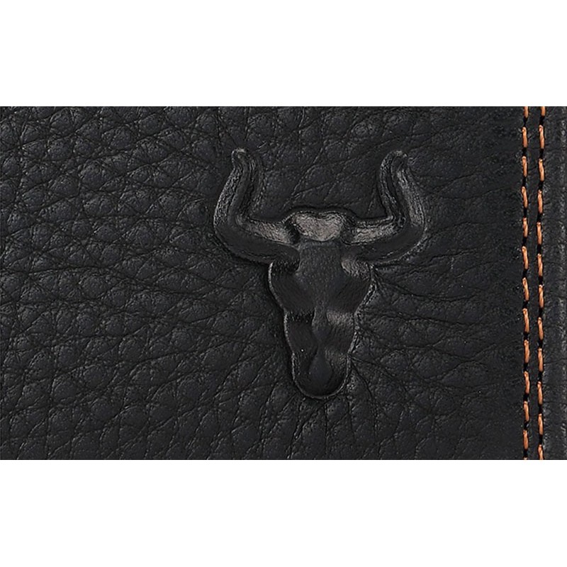 Чоловічий шкіряний гаманець Bull чорний - 5 фото