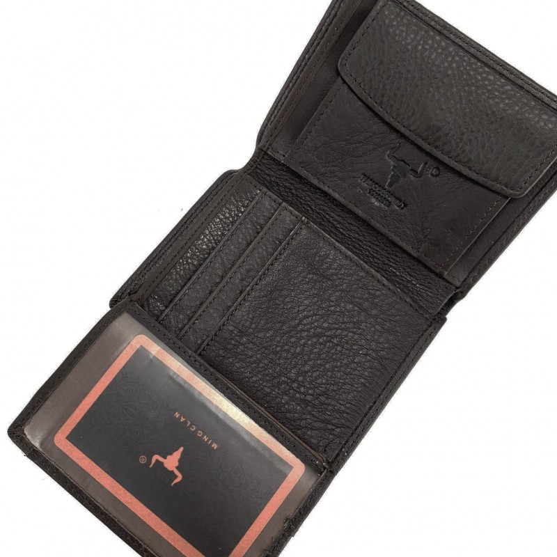 Чоловічий шкіряний гаманець Bull чорний - 7 фото