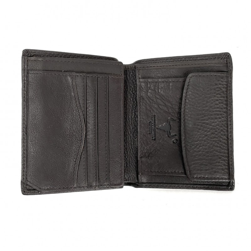 Чоловічий шкіряний гаманець Bull чорний - 6 фото
