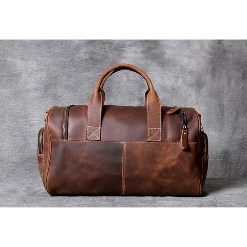 Мужская кожаная дорожная сумка Clifford коричневая - 12 фото