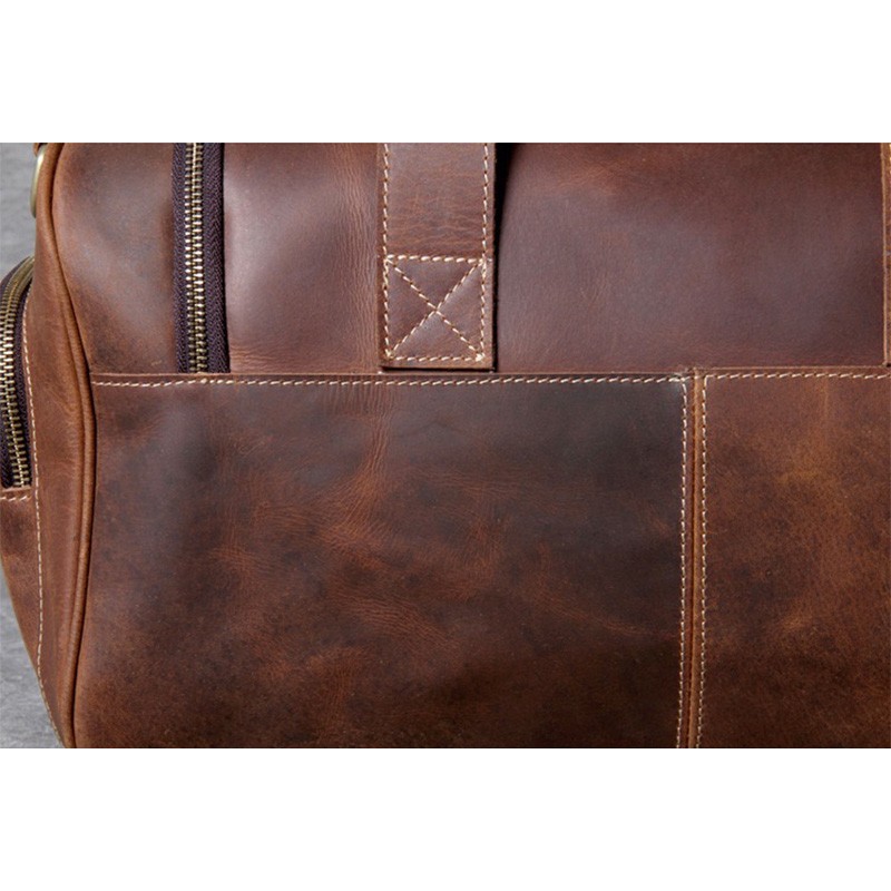 Чоловіча шкіряна дорожня сумка Clifford коричнева - 17 фото