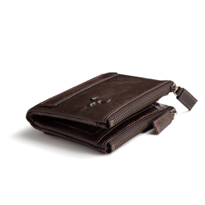 Чоловічий шкіряний гаманець Corrida темно-коричневий - 3 фото