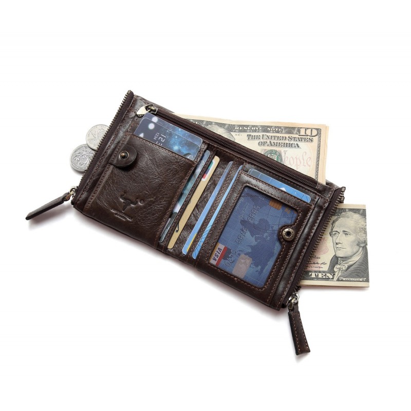 Чоловічий шкіряний гаманець Corrida темно-коричневий - 5 фото