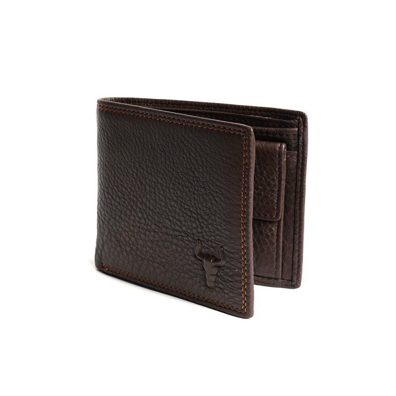 Чоловічий шкіряний гаманець Clan темно-коричневий - 3 фото