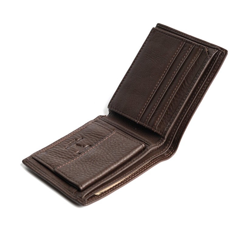 Мужской кожаный кошелек Clan темно-коричневый - 6 фото