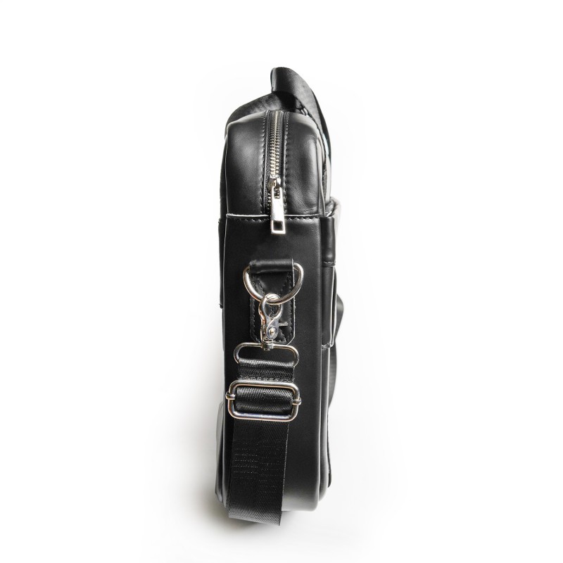 Мужская кожаная сумка для ноутбука Thomas черная - 2 фото