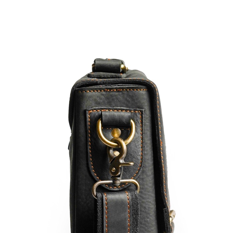 Чоловічий шкіряний портфель Jonathan чорний торф - 2 фото