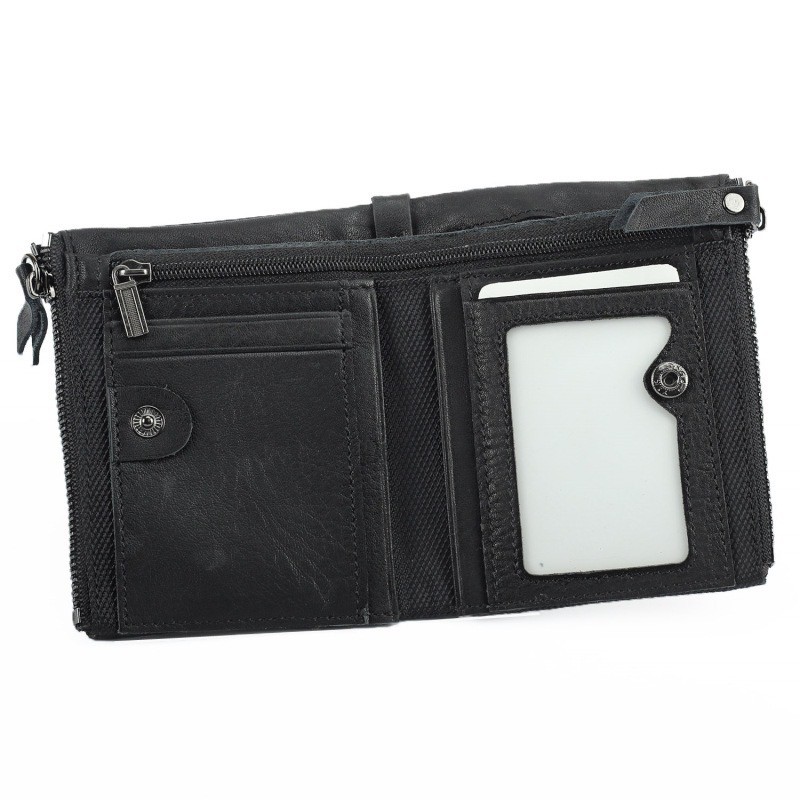Чоловічий шкіряний гаманець Allen IP чорний - 3 фото