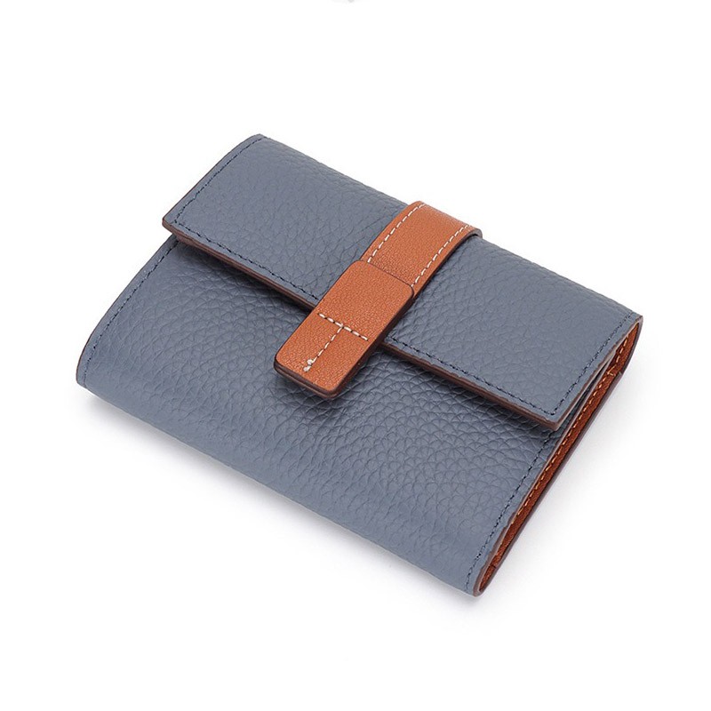 Жіночий шкіряний гаманець Rachel сіро-синій - 1 фото