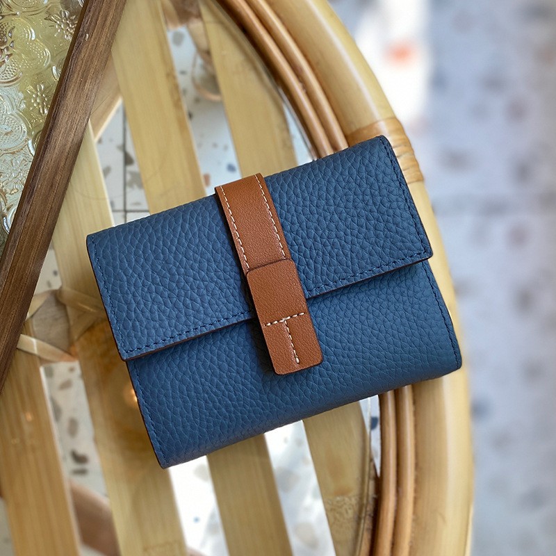 Жіночий шкіряний гаманець Rachel сіро-синій - 3 фото