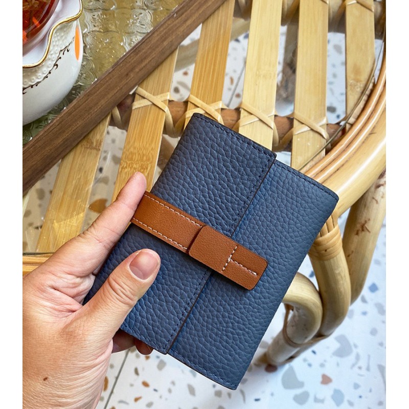 Жіночий шкіряний гаманець Rachel сіро-синій - 4 фото