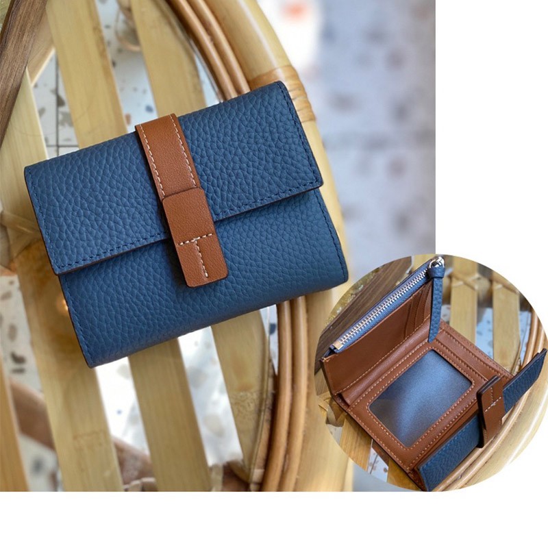 Жіночий шкіряний гаманець Rachel сіро-синій - 5 фото