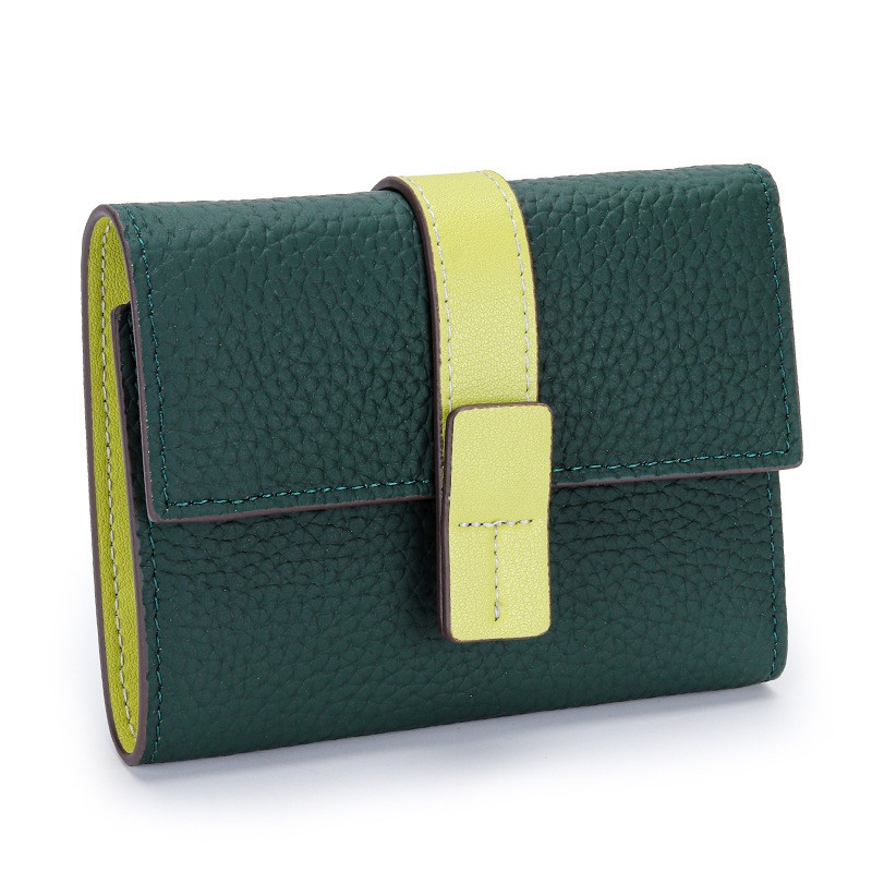 Женский кожаный кошелек Rachel темно-зеленый - 6 фото