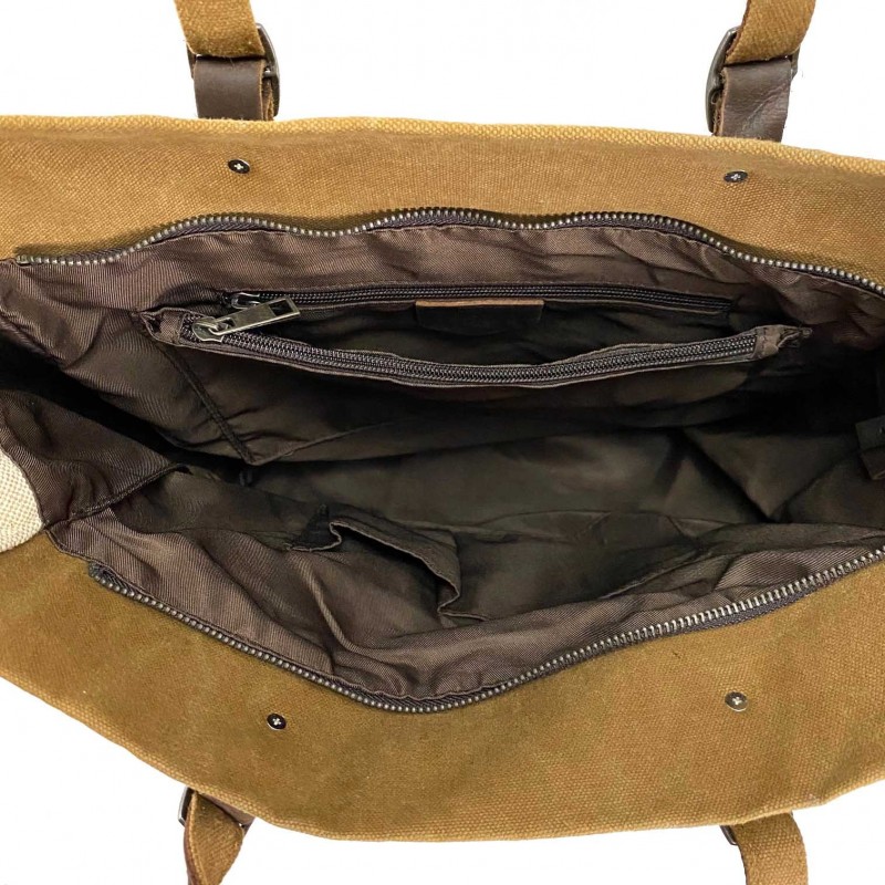 Жіноча сумка-тоут Acadia коричнева - 4 фото