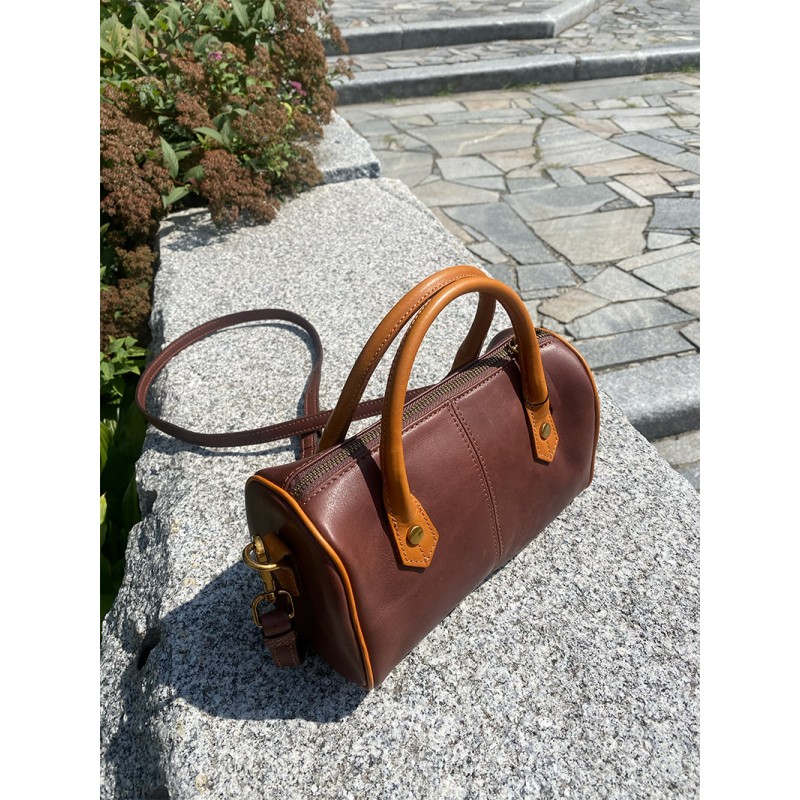 Жіноча шкіряна сумка Patti коричнева - 4 фото